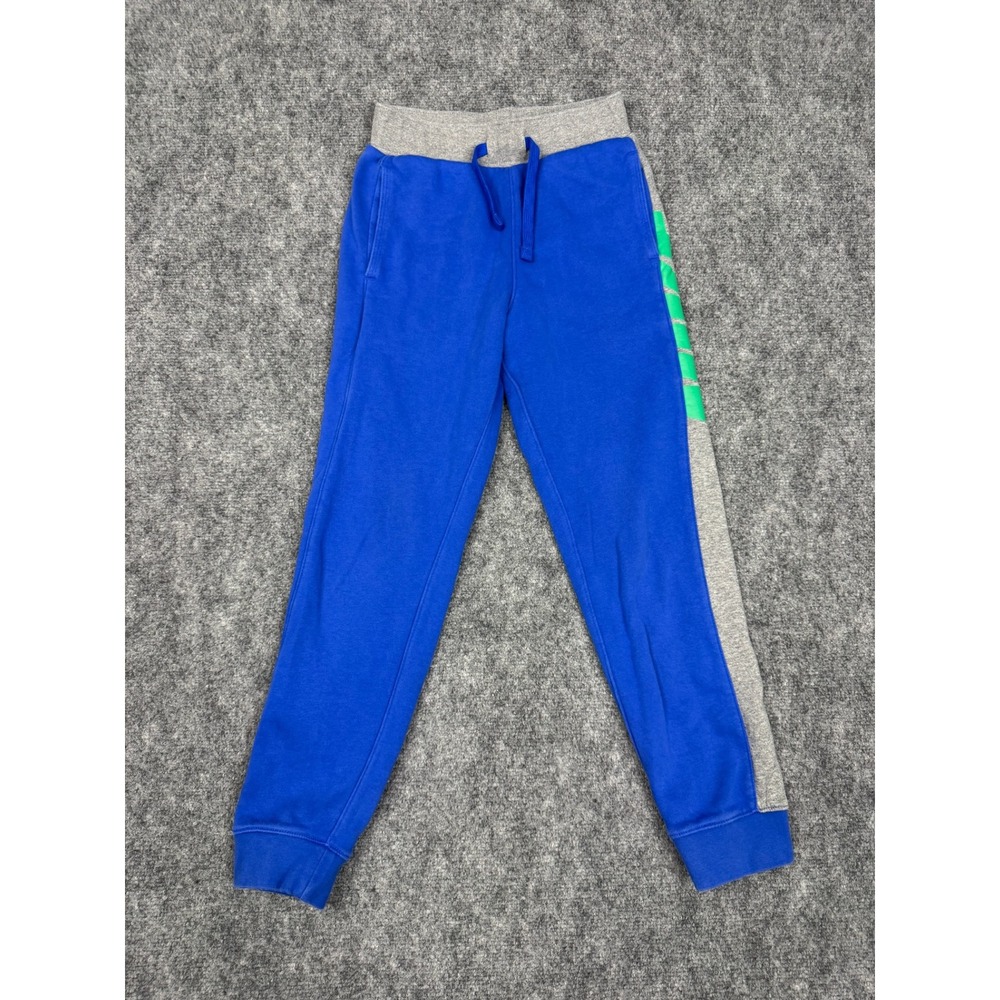 Nike Boys Blue Grey Green Fleece Joggers Standard Fit Sweatpants Size Medium